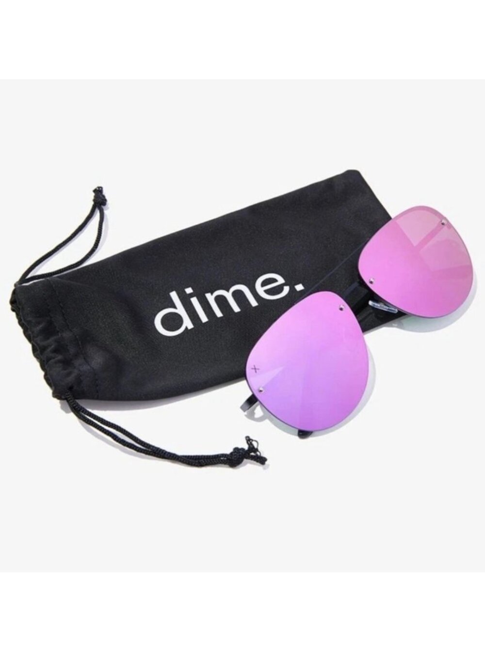 New Dime Optics Cieneg Pink Lens Aviator Sunglasses